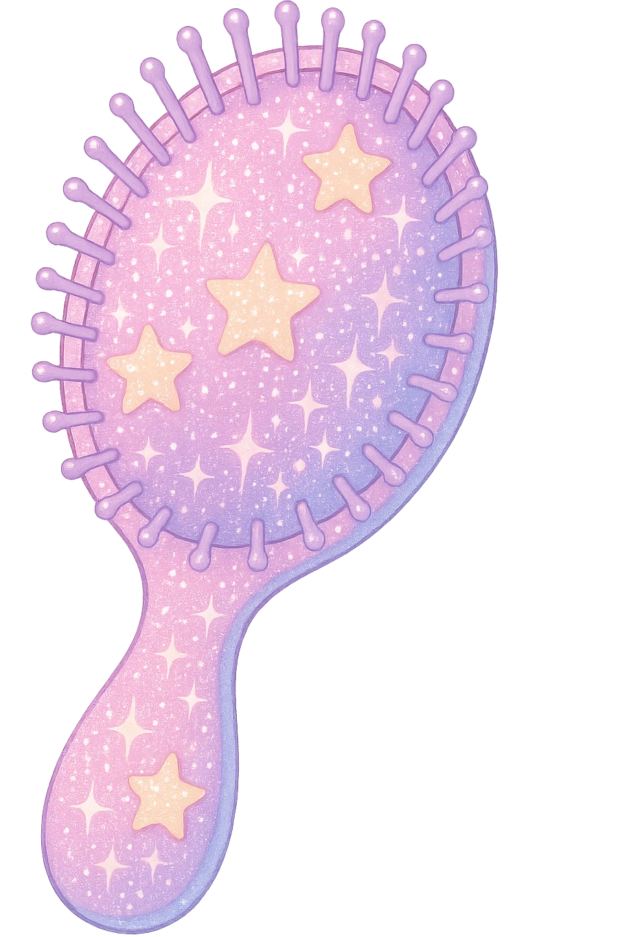 girly sparkling hairbrush, cute, shiny emoji