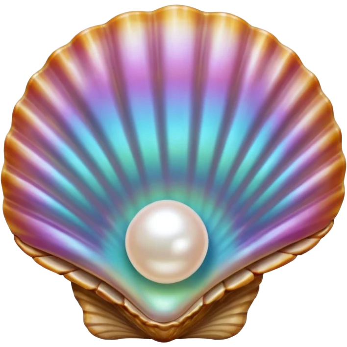 number “1” shaped pearl in shell  emoji