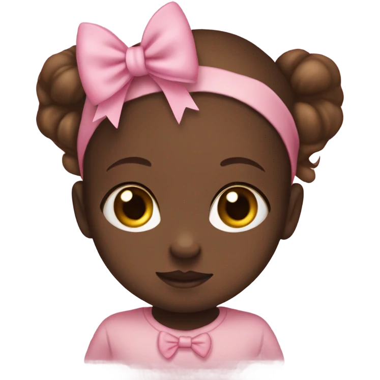 white newborn with pink bow and cute hazel eyes emoji