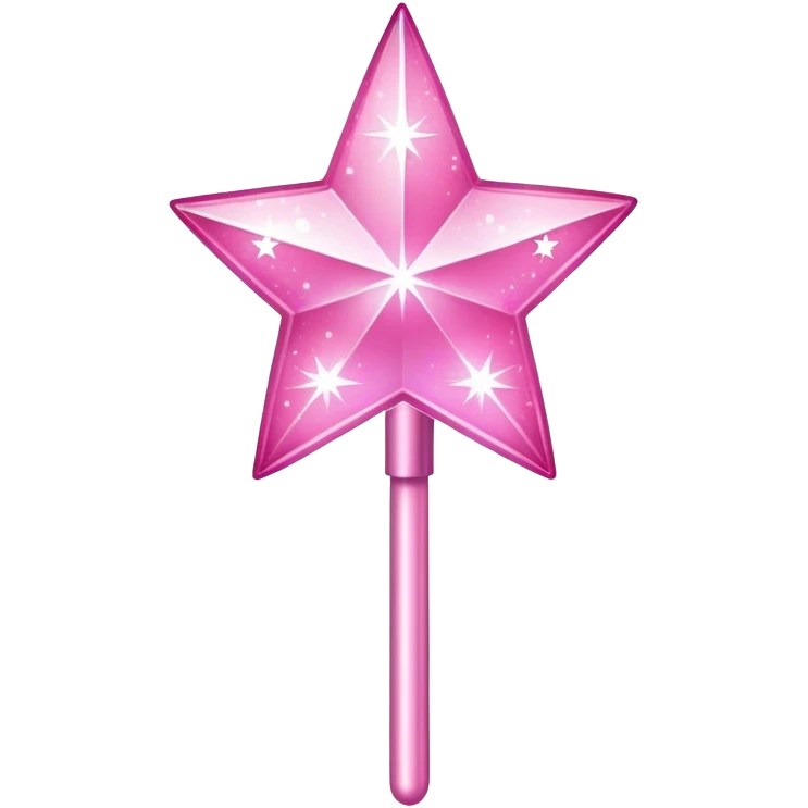 Sparkly pink magic star wand emoji