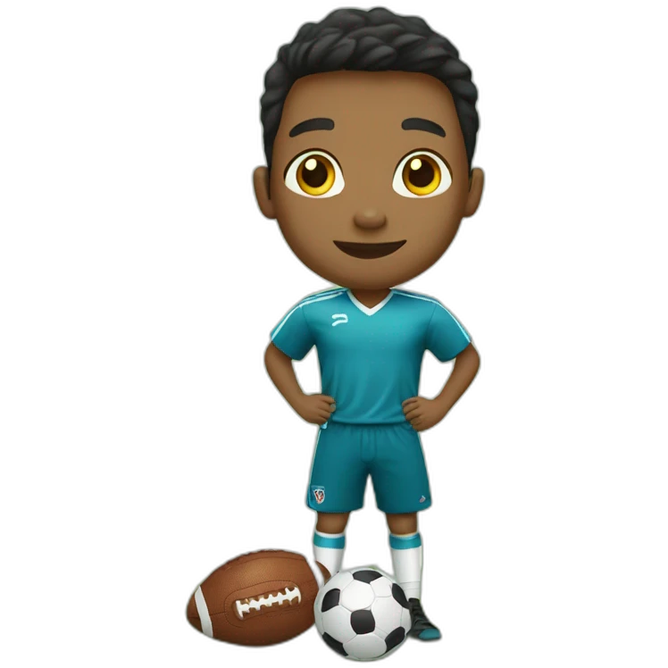 Boy play foot ball emoji