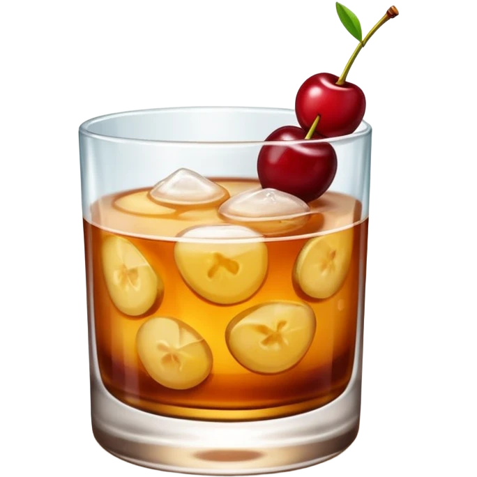 Emoji with an amaretto sour cocktail without face, normal glass emoji