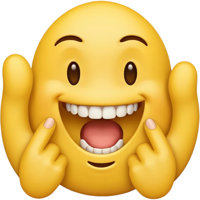 Yellow emoji finger bite with teeth in flirty manner emoji