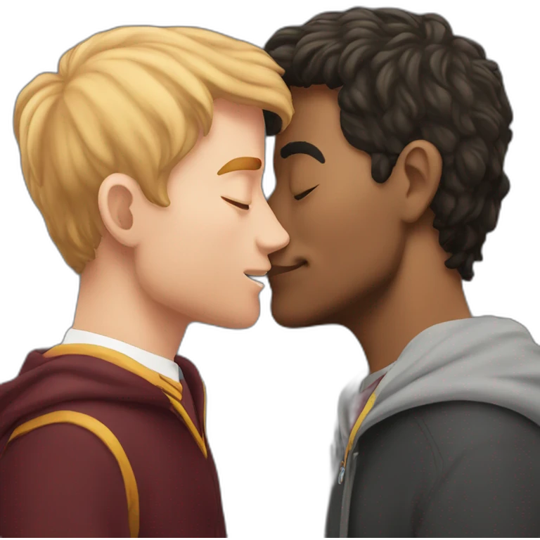 Emoji Harry potter kissing Ron Wesley emoji