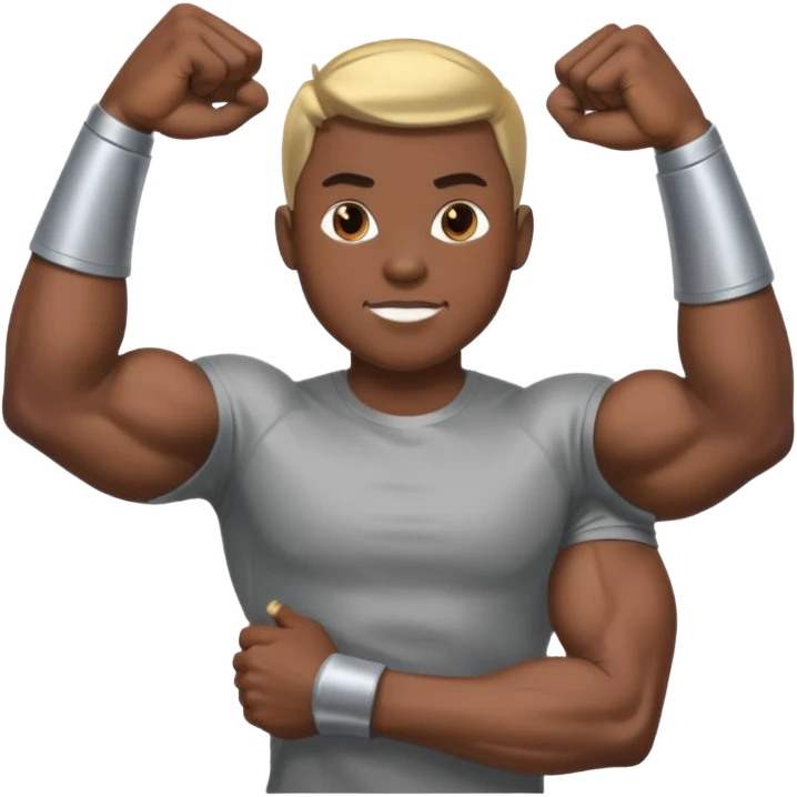 팔이 철 색깔, 깡통인 이미지 그려줘 근데 알통이 있는 emoji