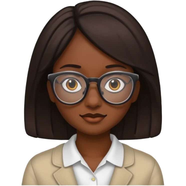 de una chica morena con lentes emoji
