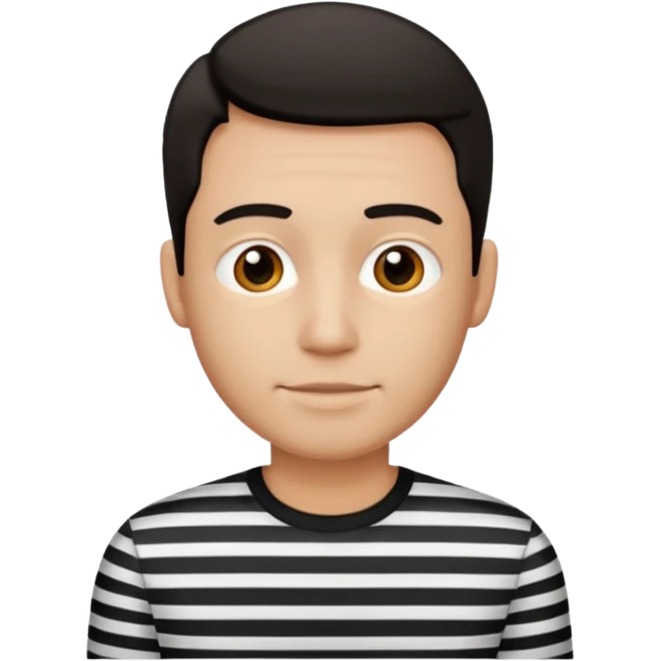 Man with black Striped Shirt not t shirt emoji