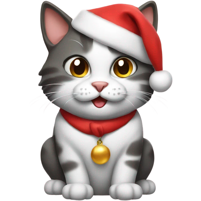 Santa cat emoji