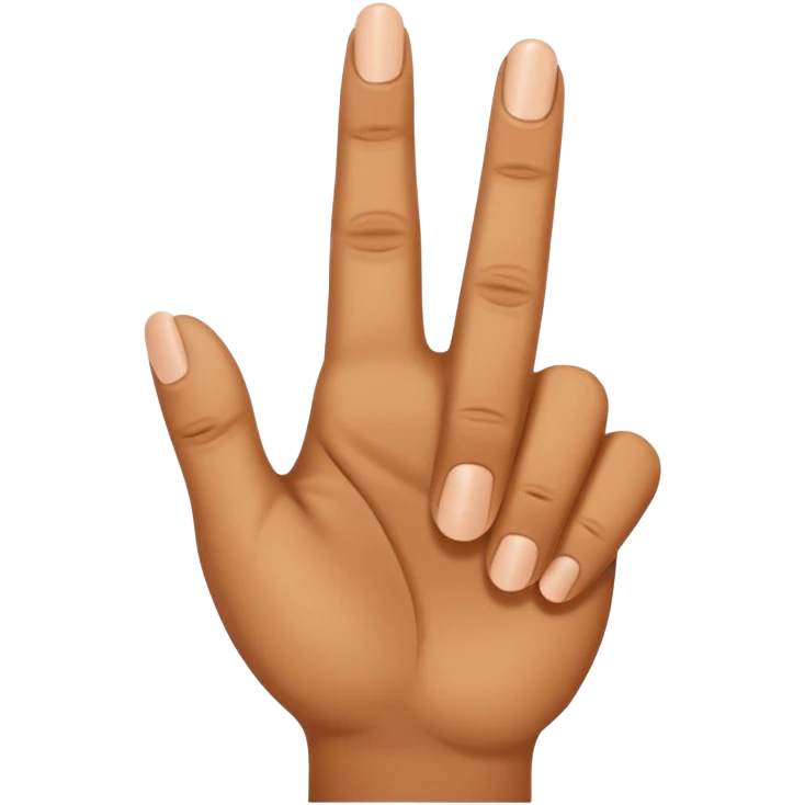 A hand with only the thumb pointy and middle finger raised emoji