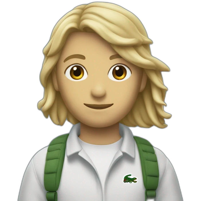 La joconde avec un ensemble lacoste emoji