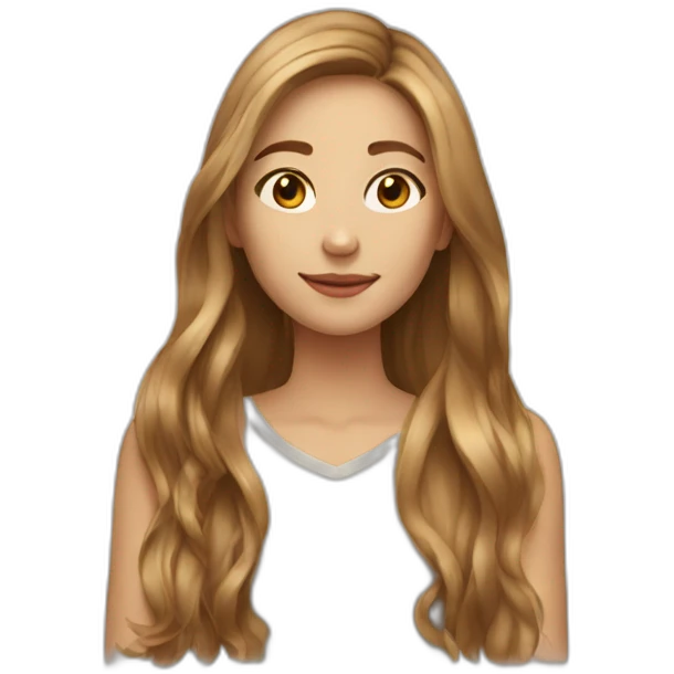 Very long light brown hair young woman emoji