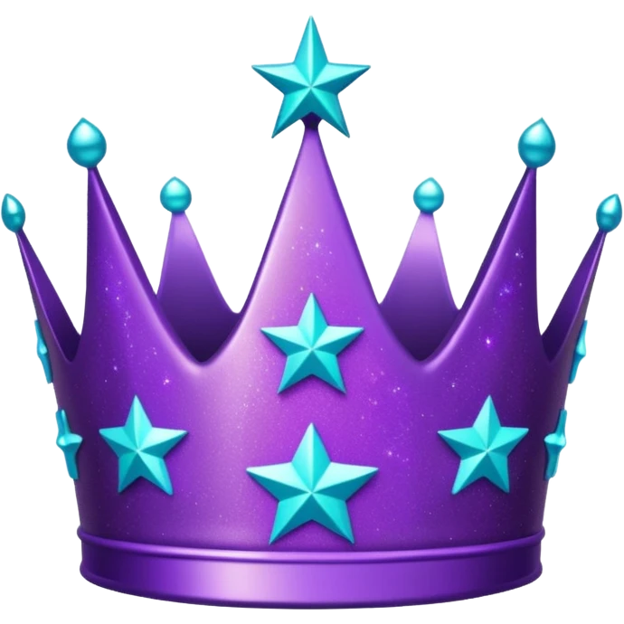 Feeling purple cian crown shine star glitter emoji