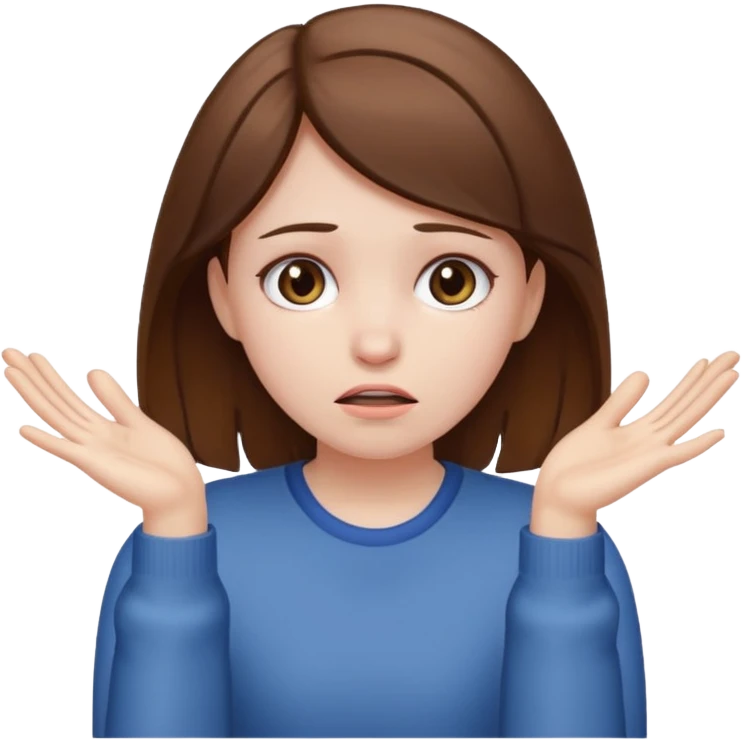 sad girl throwing up her hands emoji