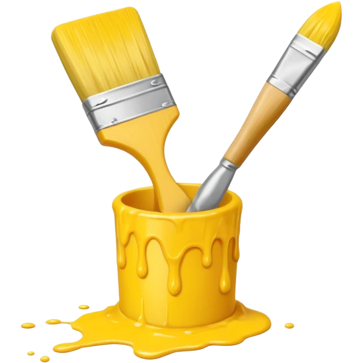 yellow brush with yellow painting emoji