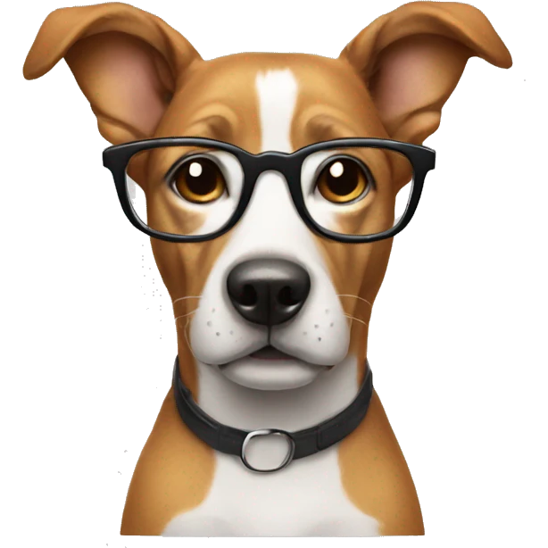 Dog wearing glasses emoji