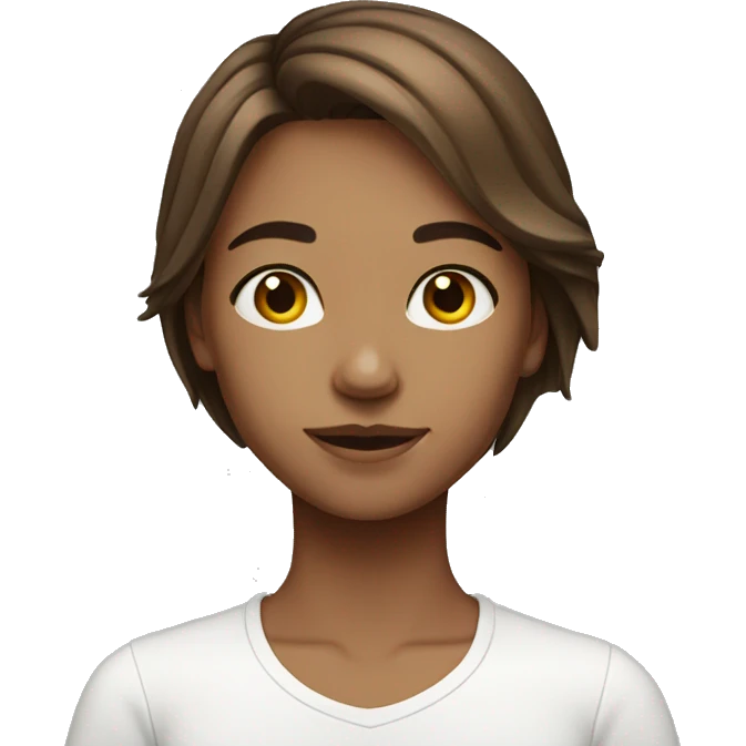 Girls with medium brown hair chest length white emoji
