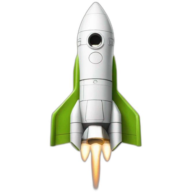 rocket with front replaced with yoda head emoji