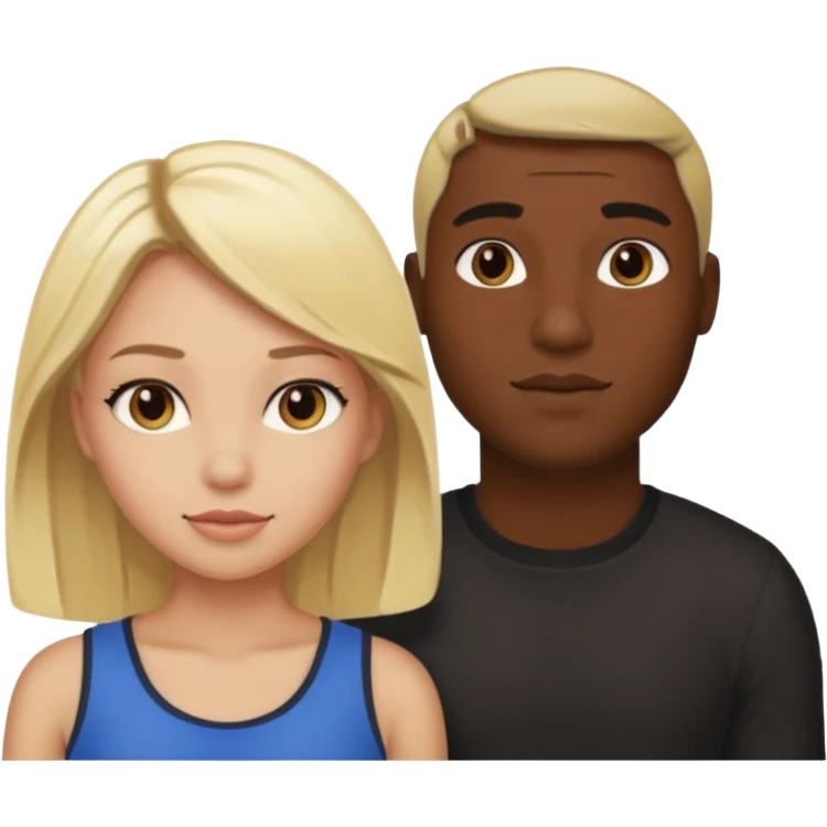 a super black guy with a blonde girl emoji