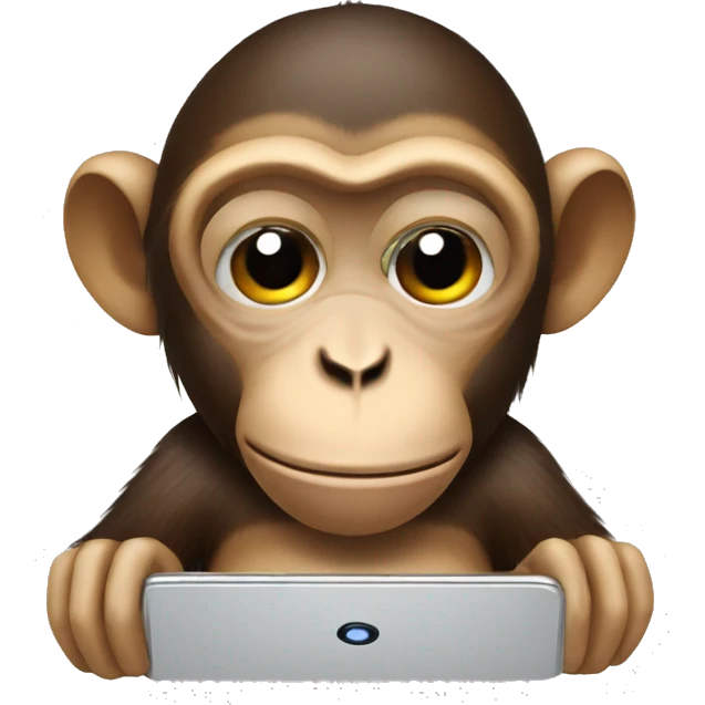 Monkey covering its eyes with a smartphone emoji