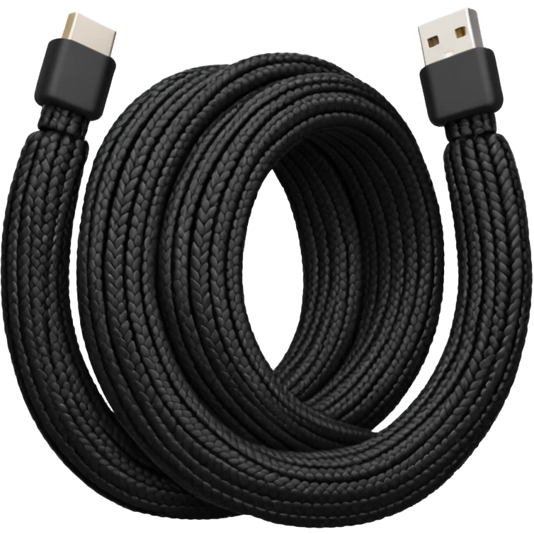 Black optical cable sleeve, front view emoji
