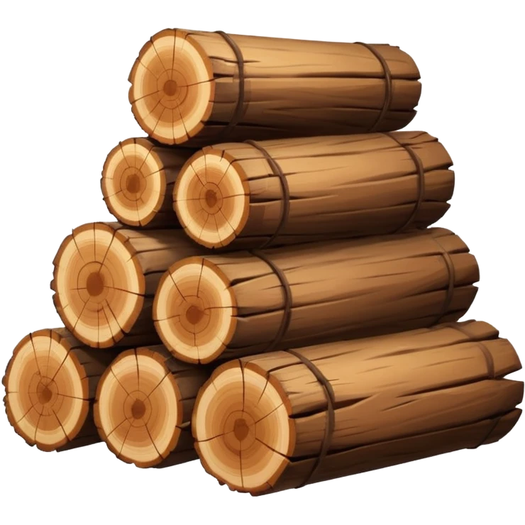 sm pile of wood logs emoji emoji