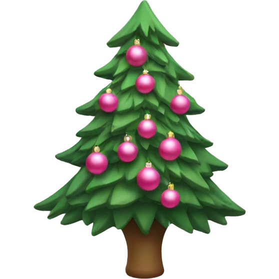 Christmas tree with pink ornaments  emoji