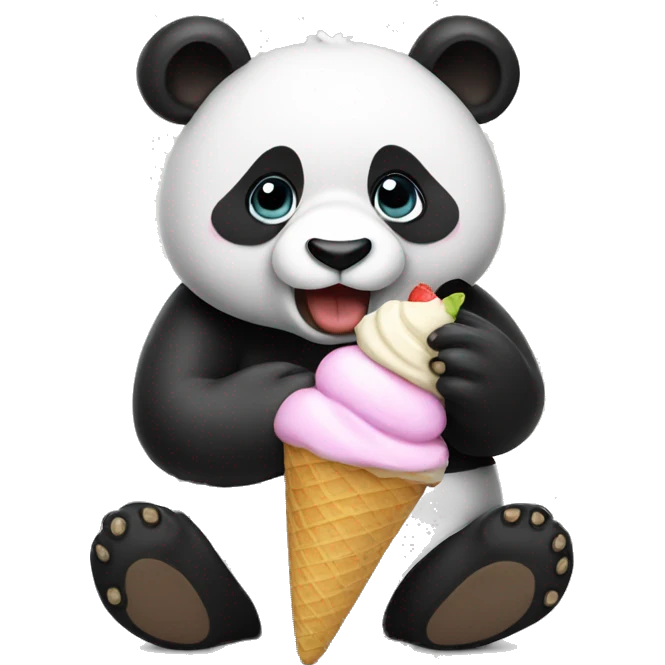 Panda eating ice cream emoji