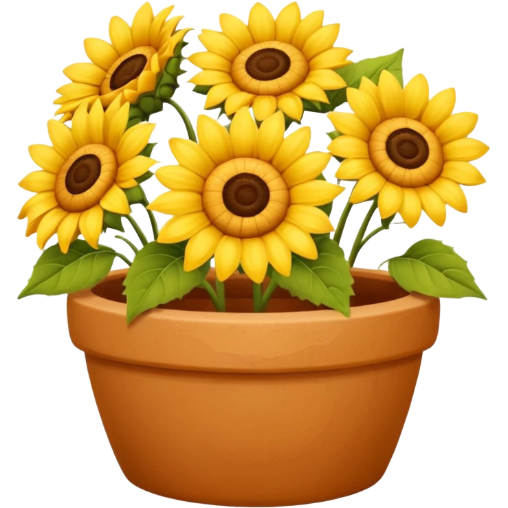 sun flowers in a clay pot emoji