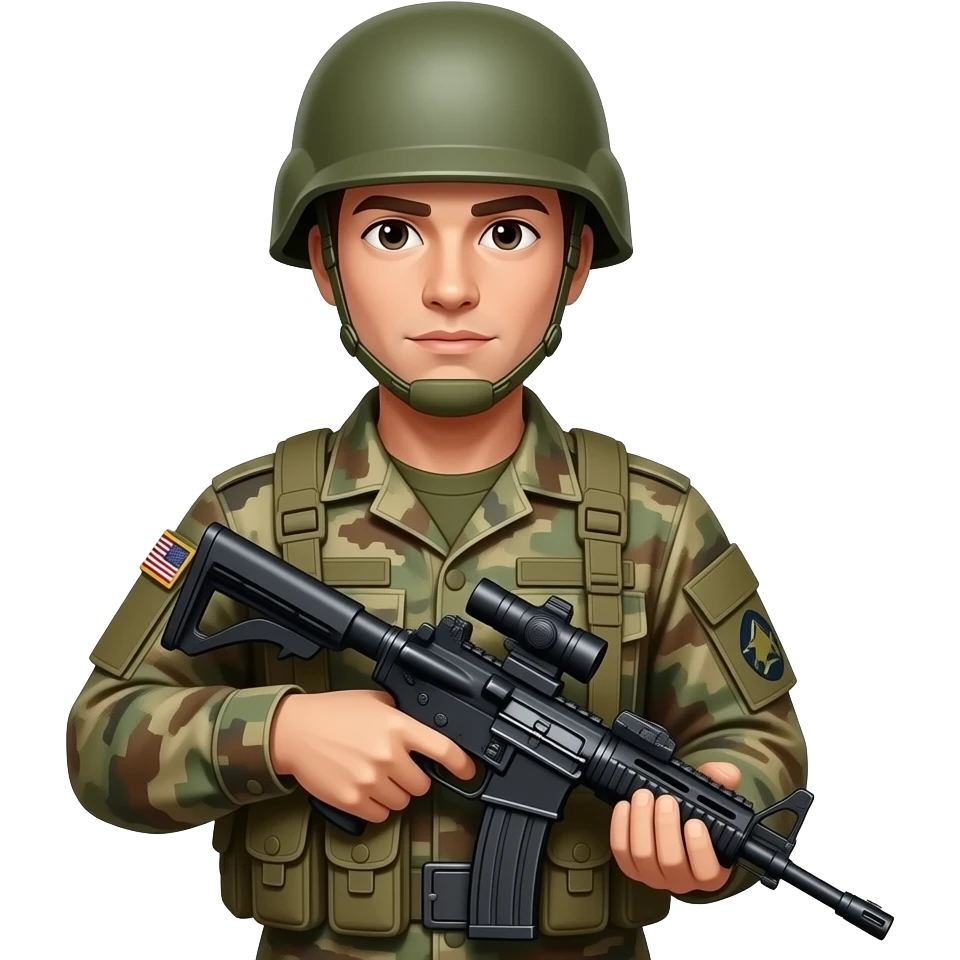 Solider holding gun emoji