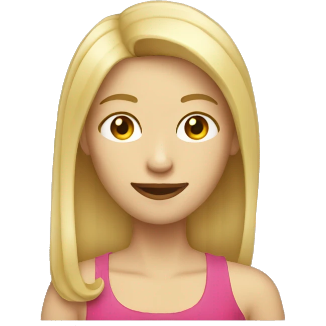 blonde straight middle length hair woman winking face emoji