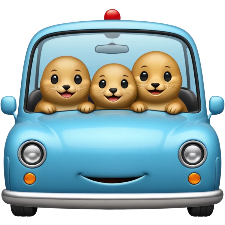 Seals in a car emoji