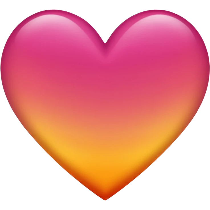 Dark pink to orange to yellow to orange to dark pink double gradient heart emoji