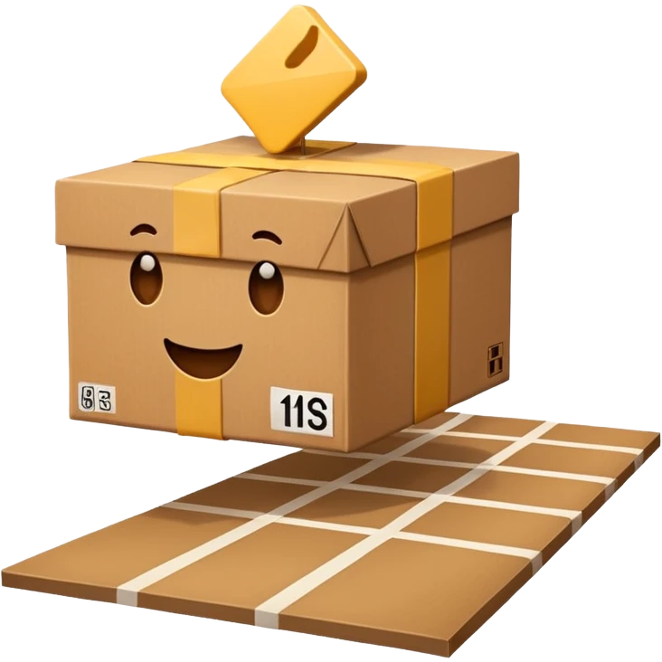 Box crossing a finish line emoji