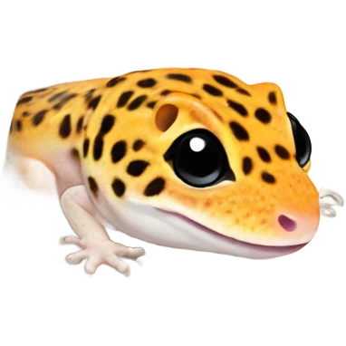 Orange leopard gecko emerges from egg emoji