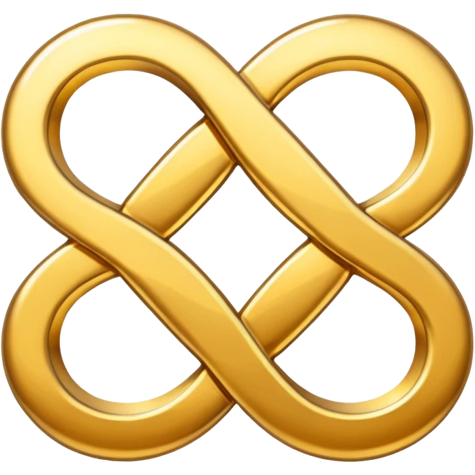 One infinity BOLD symbol made of gold emoji