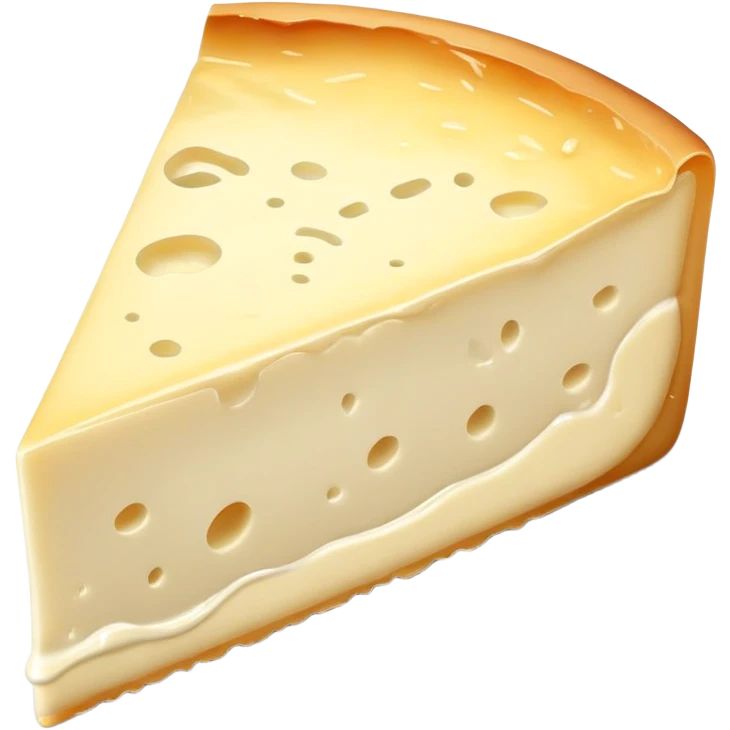 cinematic-realistic-brie-cheese-emoji,-featuring-a-creamy gooey center,-soft-ripened-cheese-with-a-delicate white rind-rendered-with-lifelike-detail-and-inviting,-natural-lightingwith a slide showing the gooey center emoji