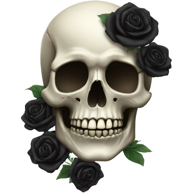 skull with black roses emoji