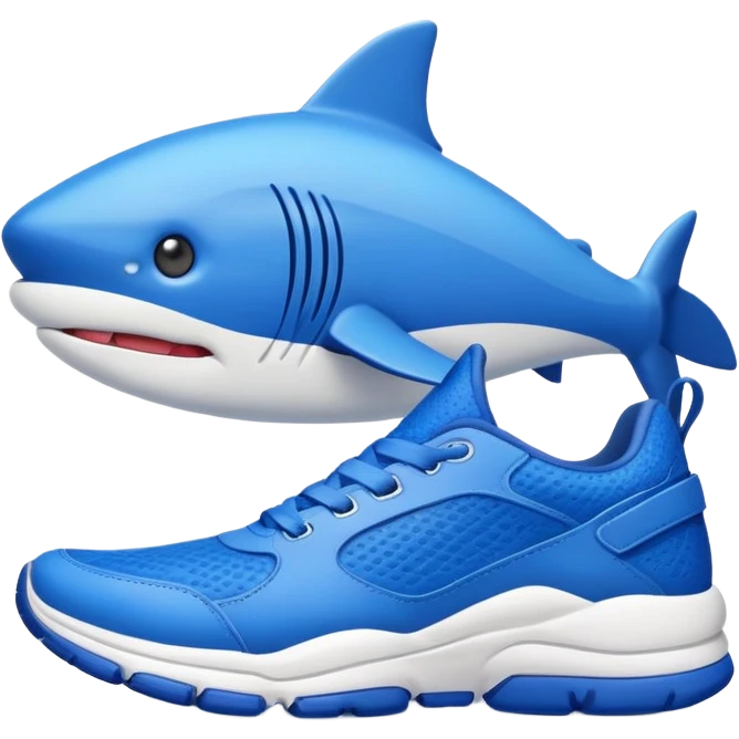 Tiburon con zapatillas azules emoji