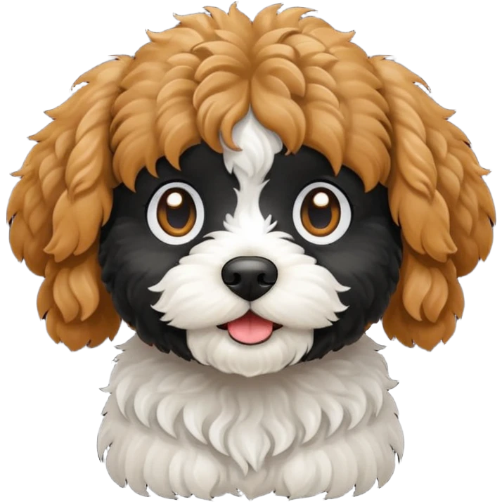 Black cavapoo dog emoji