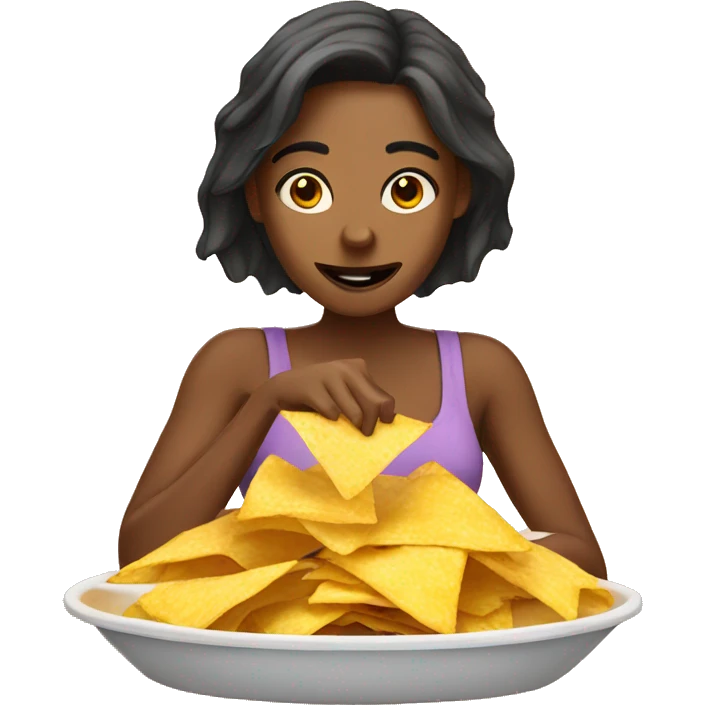 girl eating nachos  emoji