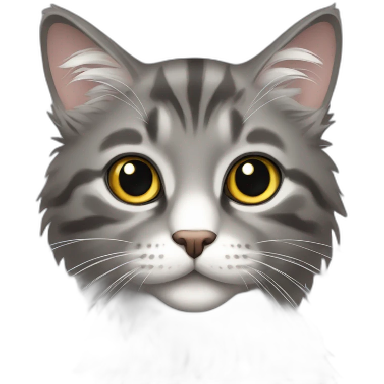 Gray maincoon cat emoji