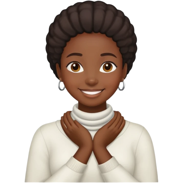 black girl with hands around neck emoji
