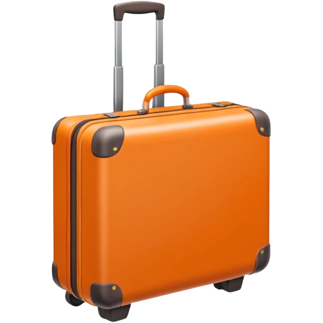 3D minimal icon of a suitcase in color code #FF3D00, clean and modern, symbolizing taking paid time off. Simple, bright, high-end style. emoji