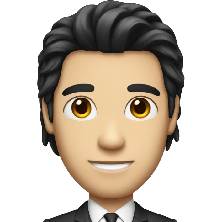 Suit man with long black hair  emoji