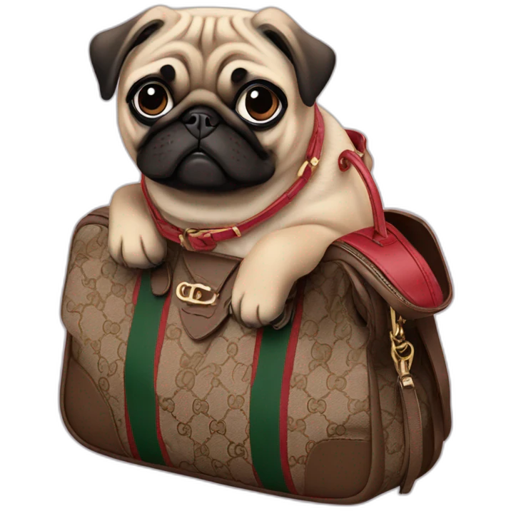 PUG WEARING GUCCI BAG emoji