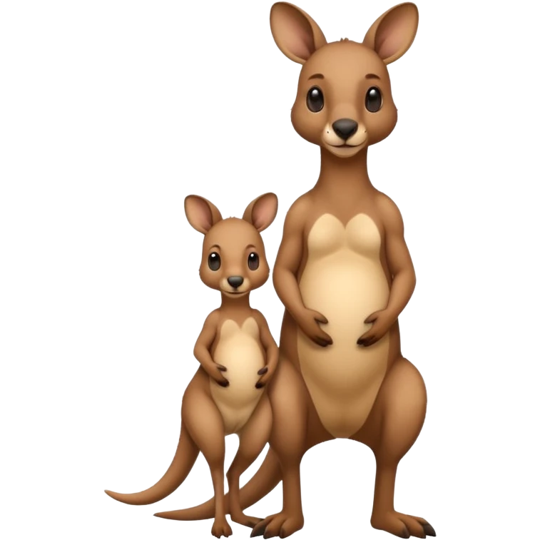 A kangaroo which has its baby kangaroo in its pouch(marsupium) emoji