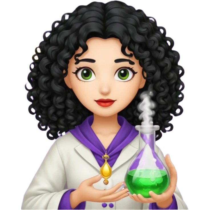 latina moon alchemist woman curly black hair potion emoji