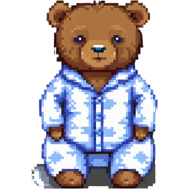 sleepy bear in pajamas holding a pillow emoji