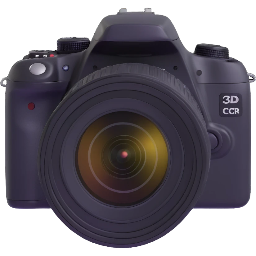 DSLR camera, angled view emoji