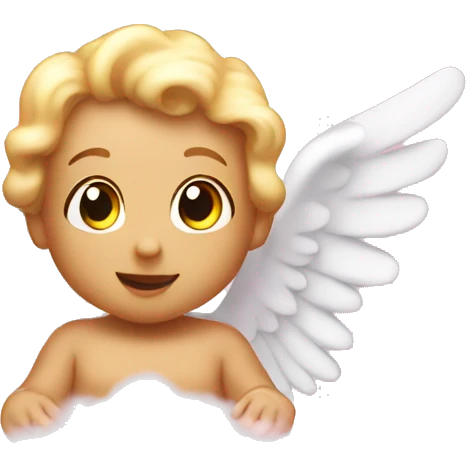 baby pink angel with beams coming out of it emoji